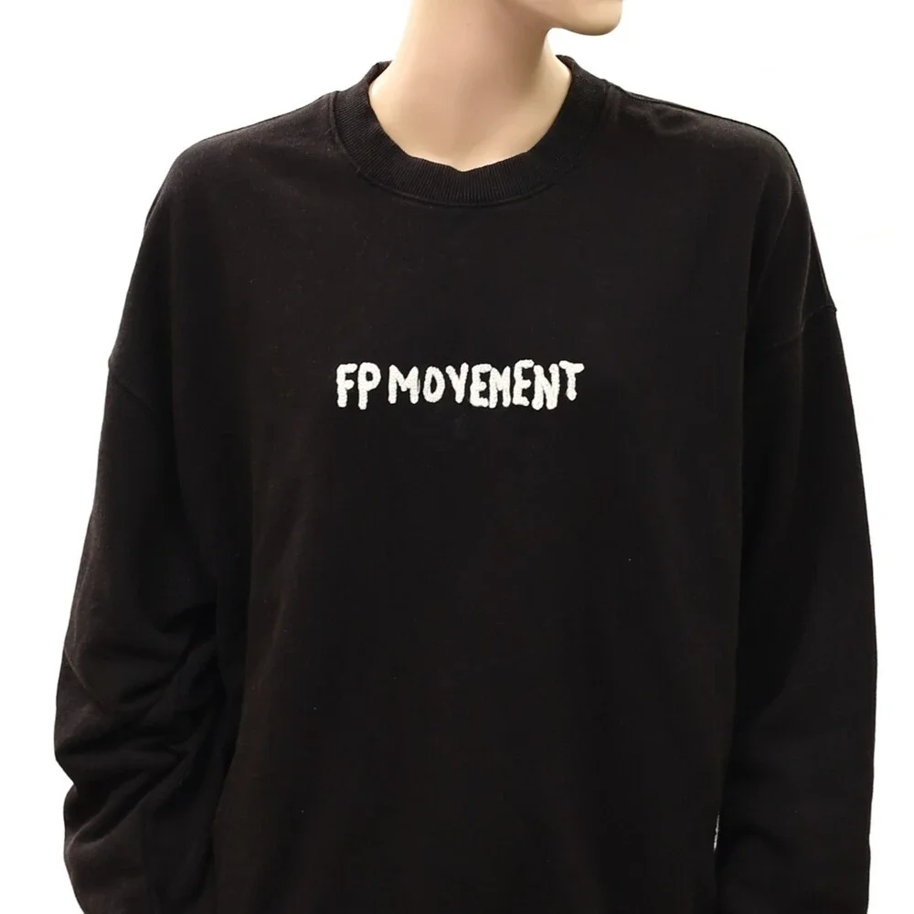 Free People FP Movement All Star Embroidered Pullover Sweatshirt Top S 289503